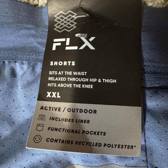 FLX Shorts Mens 2XL Blue Lined Running Training Zip Pocket Performance Athletic - Picture 8 of 12